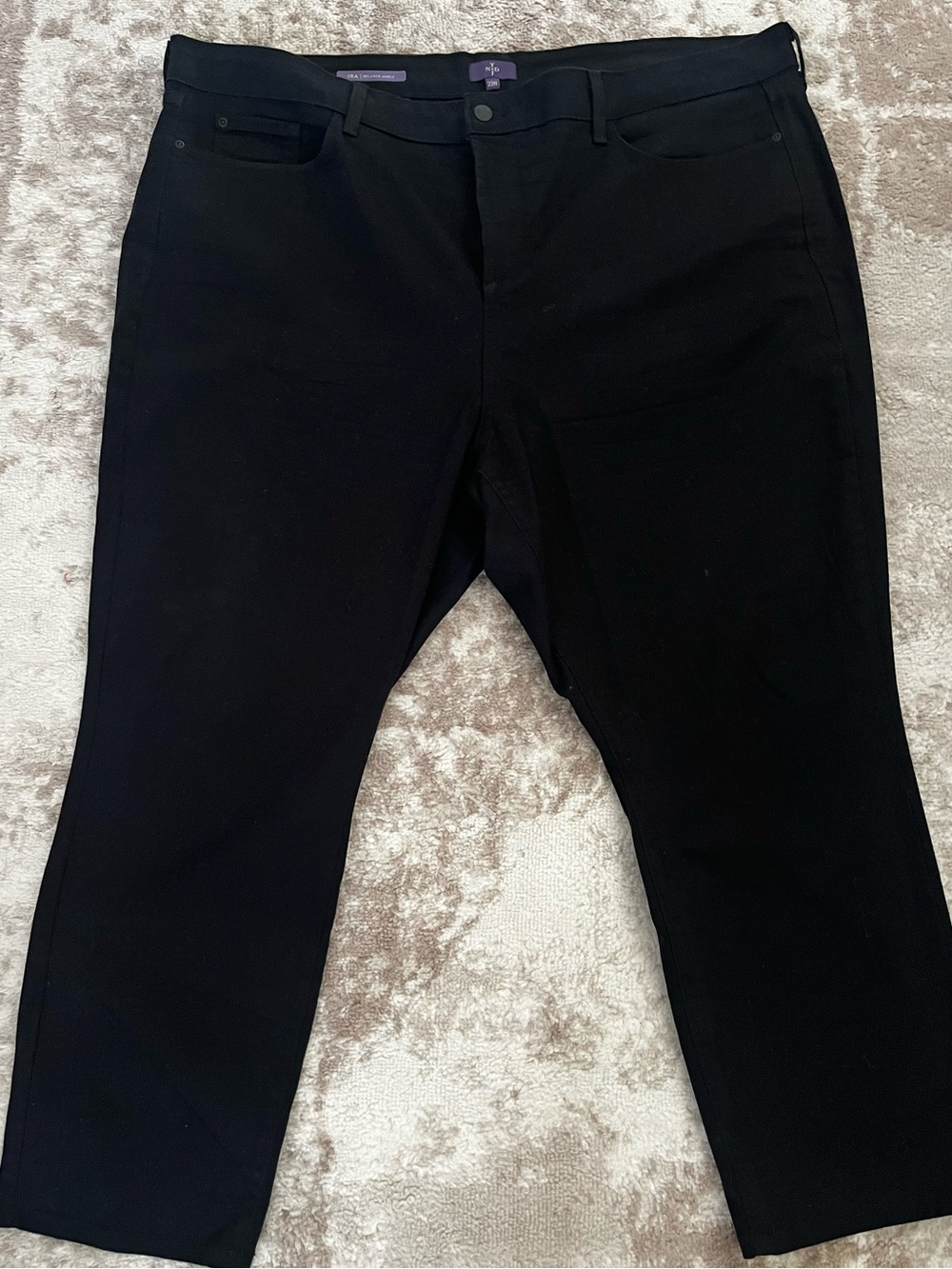 NYDJ Ira Relaxed Ankle Jeans Size 22W Black Stretch Denim Plus